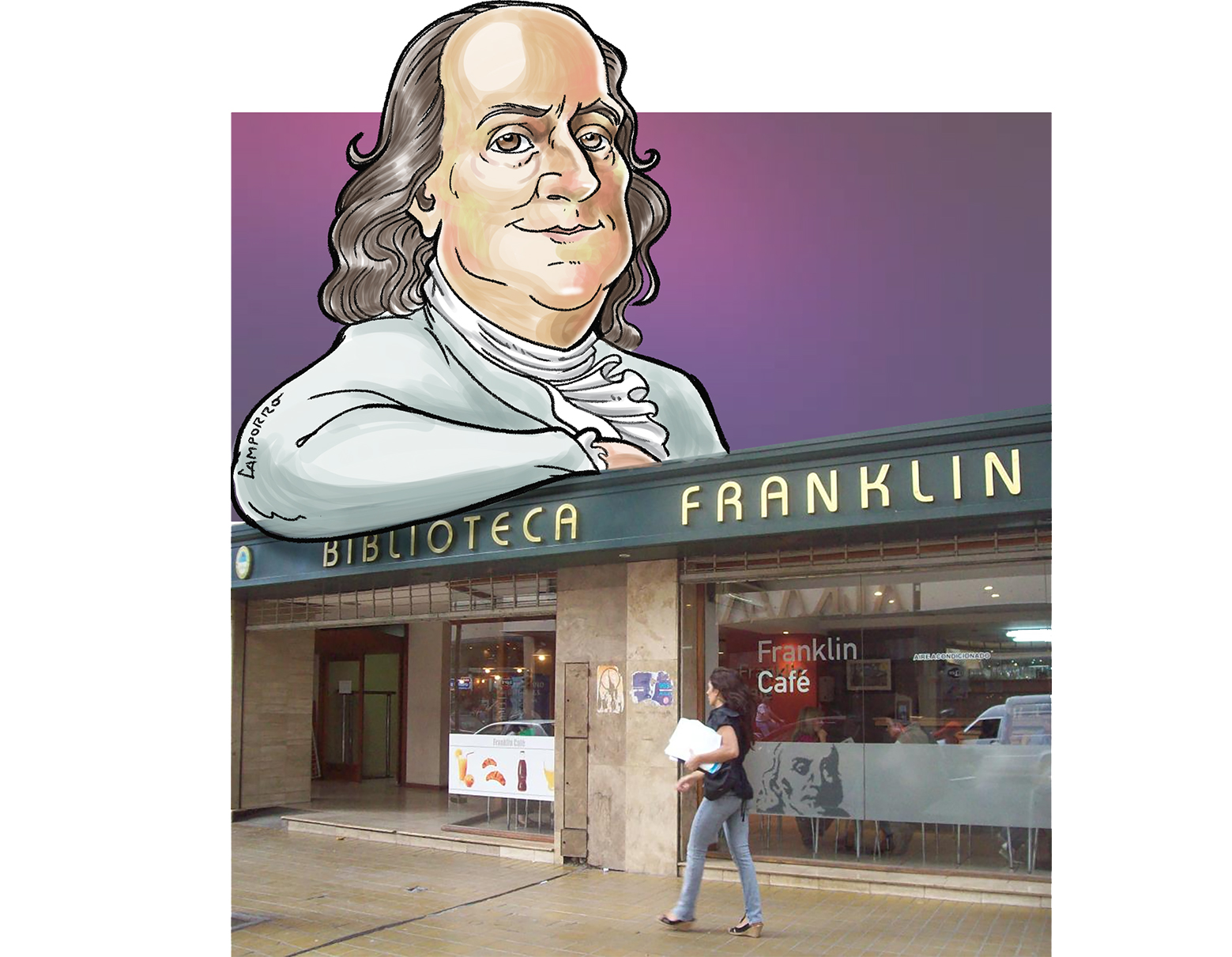 La biblioteca más antigua de Argentina y el billete de 100 dólares comparten la imagen de Benjamin Franklin